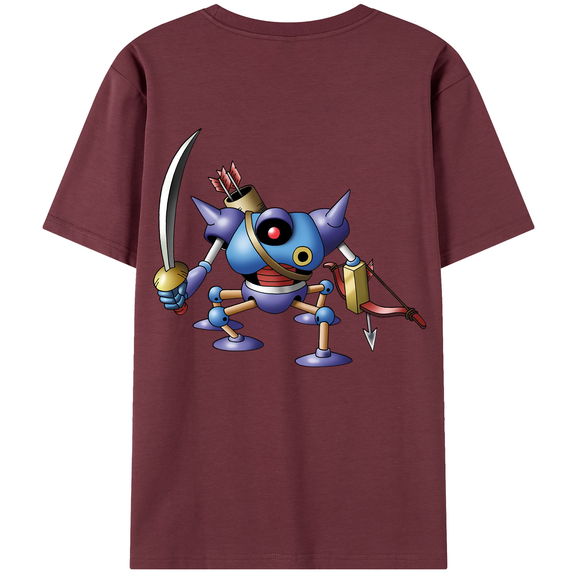 （画像用） ドラゴンクエスト Doragon Kuesuto Dragon Quest 綿100％半袖Tシャツ（背面プリント）